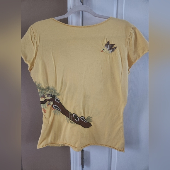 Yellow Summer Open Top With Embroidery Sz Med/Lg - Picture 3 of 12